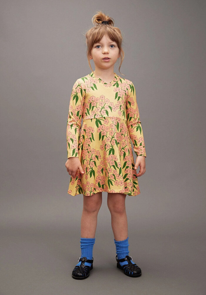 Mini Rodini Alpine flowers aop ls dress Yellow