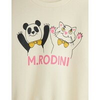Mini Rodini Panda & cat sp sweatshirt Offwhite
