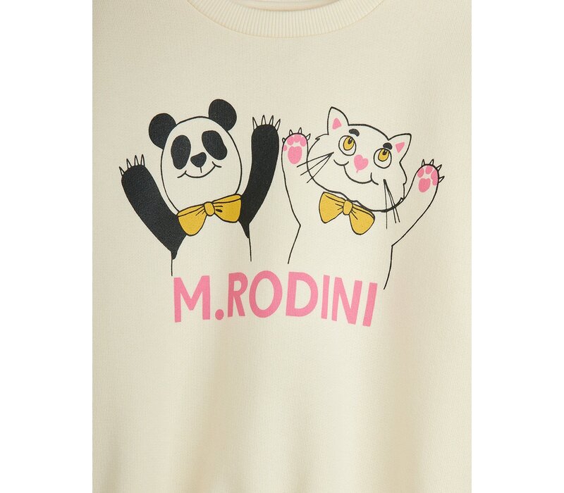 Mini Rodini Panda & cat sp sweatshirt Offwhite