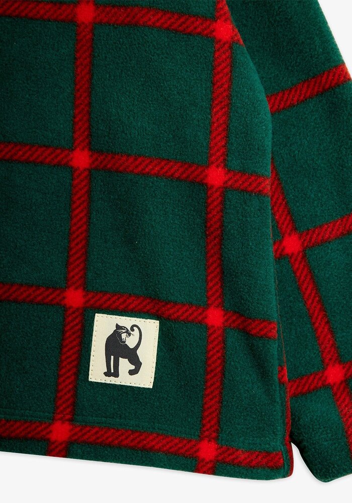 Mini Rodini Plaid aop fleece ls top Black