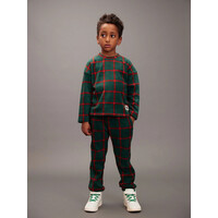 Mini Rodini Plaid aop fleece ls top Black