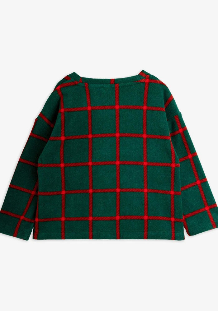 Mini Rodini Plaid aop fleece ls top Black