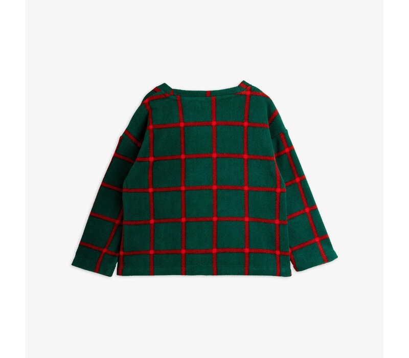 Mini Rodini Plaid aop fleece ls top Black