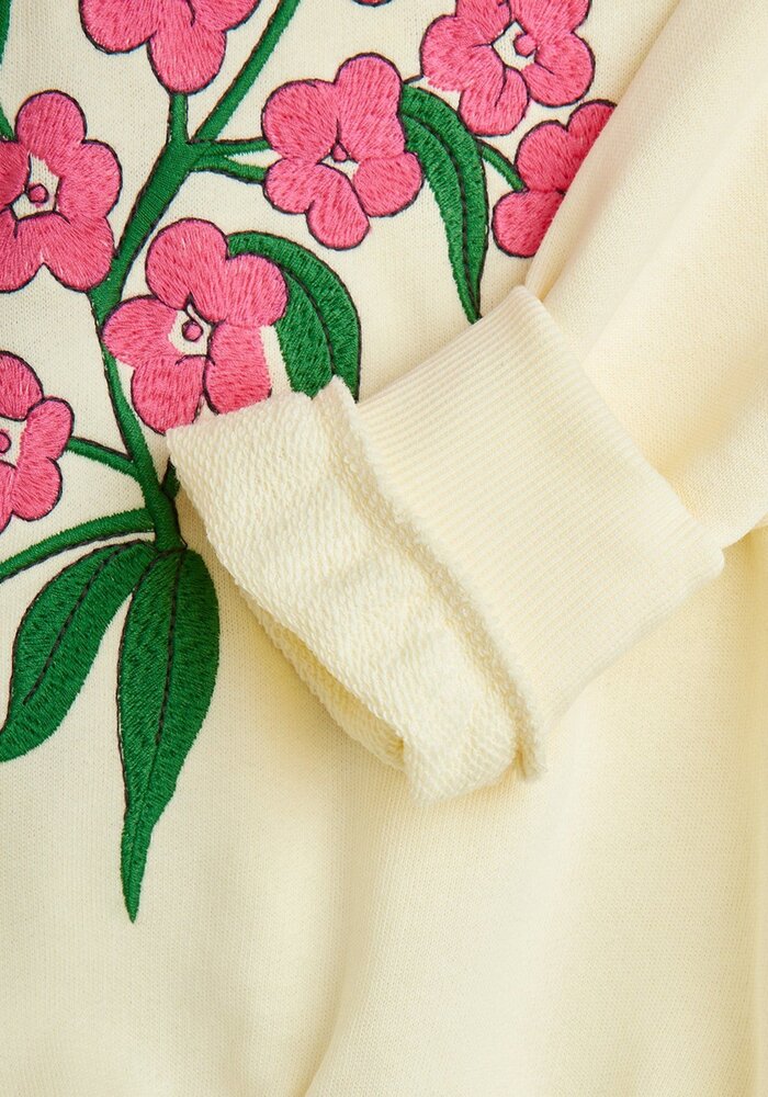 Mini Rodini Alpine flowers emb sweatshirt Offwhite