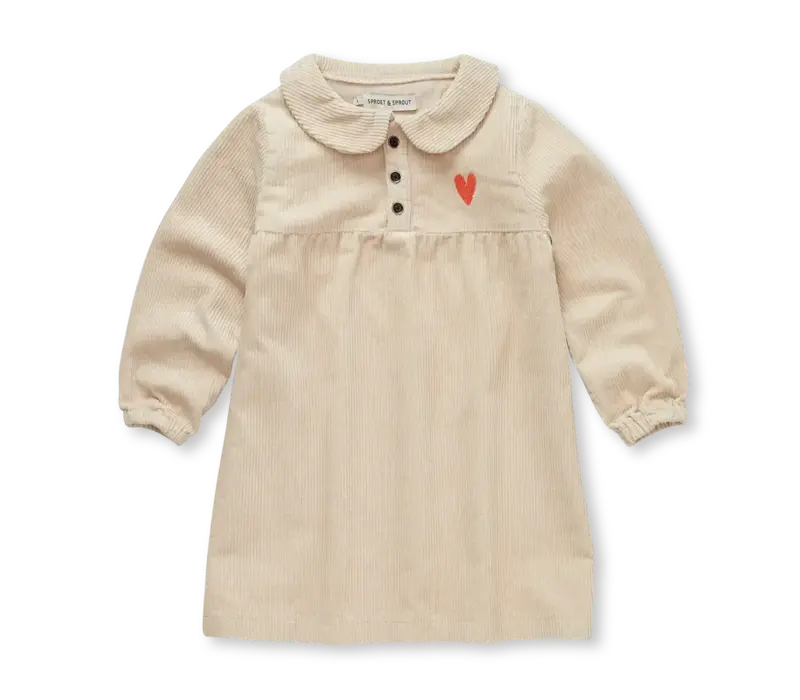 Sproet & Sprout Corduroy dress heart Beige