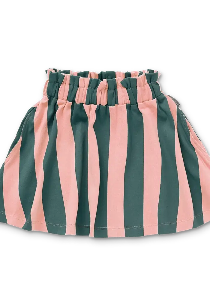 Sproet & Sprout Paperbag skirt block stripe  Peach parfait