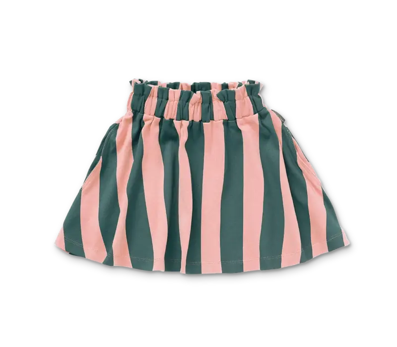 Sproet & Sprout Paperbag skirt block stripe  Peach parfait