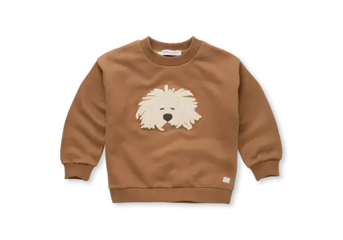 Sproet & Sprout Sproet & Sprout Sweatshirt moustache dog Mocca