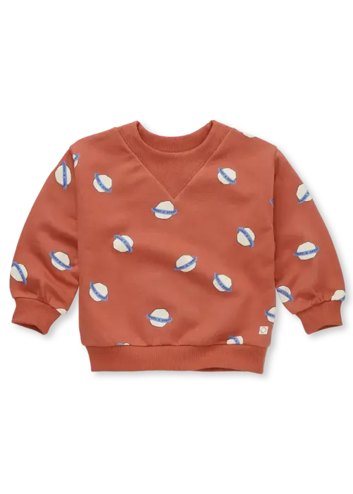 Sproet & Sprout Sproet & Sprout Sweatshirt rib neck saturn print  Macaron
