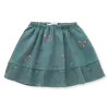 Sproet & Sprout Sproet & Sprout Skirt ruffle bow print  Shady green