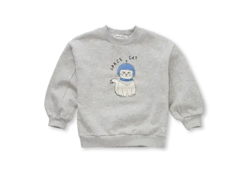 Sproet & Sprout Sproet & Sprout Sweatshirt space cat   Grey melee