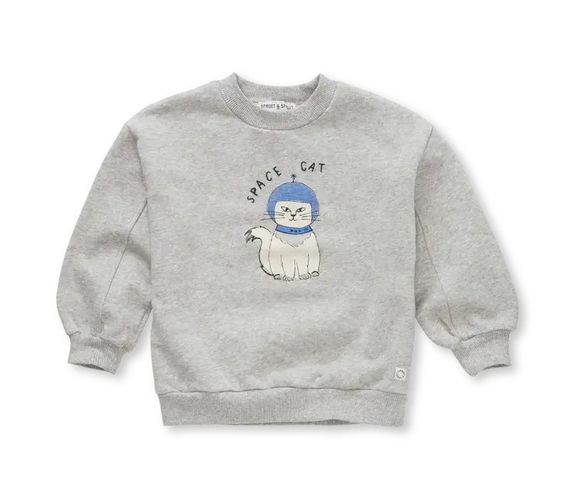 Sproet & Sprout Sweatshirt space cat   Grey melee