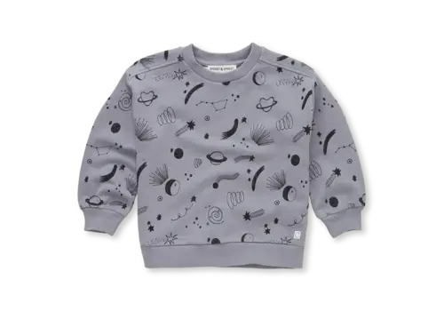 Sproet & Sprout Sproet & Sprout Sweatshirt universe print  Stone grey