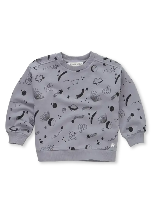 Sproet & Sprout Sproet & Sprout Sweatshirt universe print  Stone grey