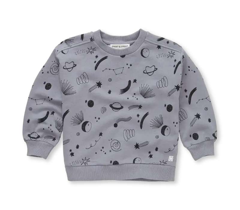 Sproet & Sprout Sweatshirt universe print  Stone grey