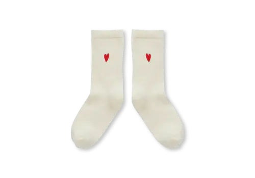 Sproet & Sprout Sproet & Sprout Sport socks heart  Ivory