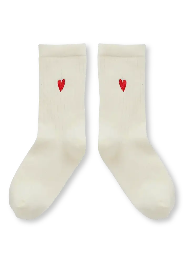 Sproet & Sprout Sport socks heart  Ivory