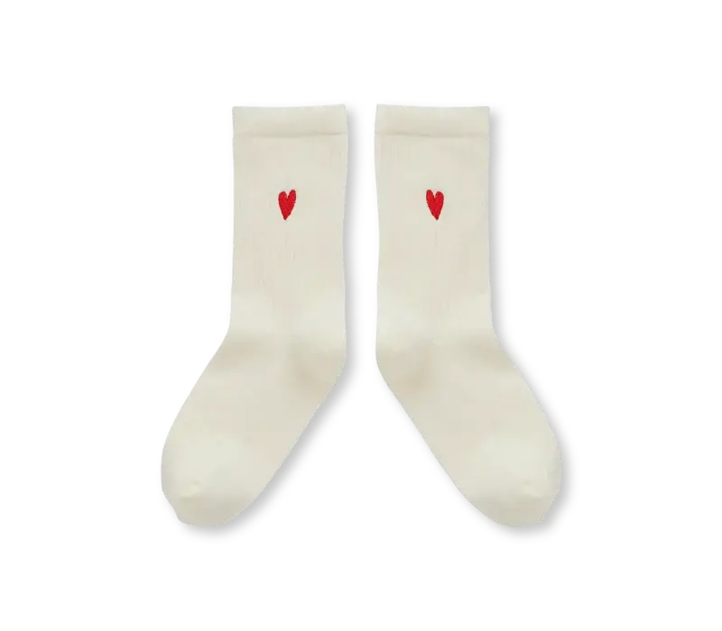 Sproet & Sprout Sport socks heart  Ivory