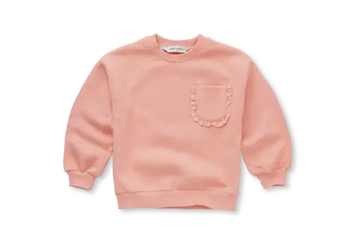 Sproet & Sprout Sproet & Sprout Girls sweatshirt ruffle pocket Peach parfait Sproet & Sprout Sproet & Sprout Girls sweatshirt ruffle pocket Peach parfait