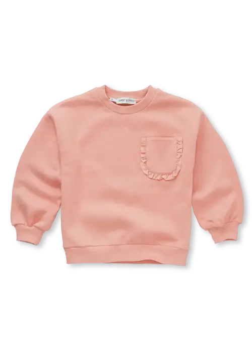 Sproet & Sprout Sproet & Sprout Girls sweatshirt ruffle pocket Peach parfait