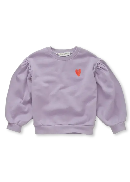 Sproet & Sprout Sproet & Sprout Sweatshirt puff sleeves heart Lavender