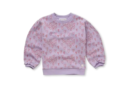 Sproet & Sprout Sproet & Sprout Sweatshirt hearts print  Lavender Sproet & Sprout Sproet & Sprout Sweatshirt hearts print  Lavender