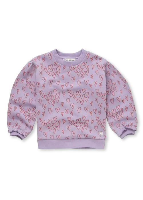 Sproet & Sprout Sproet & Sprout Sweatshirt hearts print  Lavender