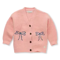Sproet & Sprout Girls sweaters & vestens bows Peach parfait
