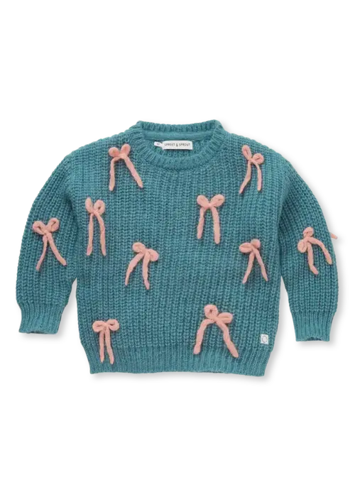 Sproet & Sprout Sproet & Sprout Girls sweater bows  Shady green