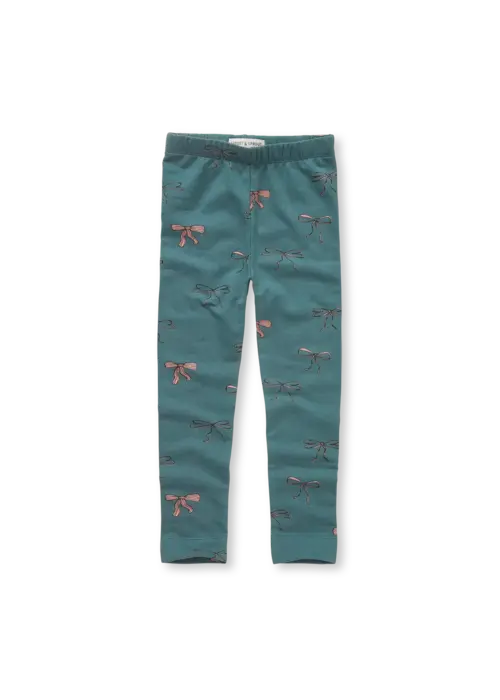 Sproet & Sprout Sproet & Sprout Winter legging bows Shady green
