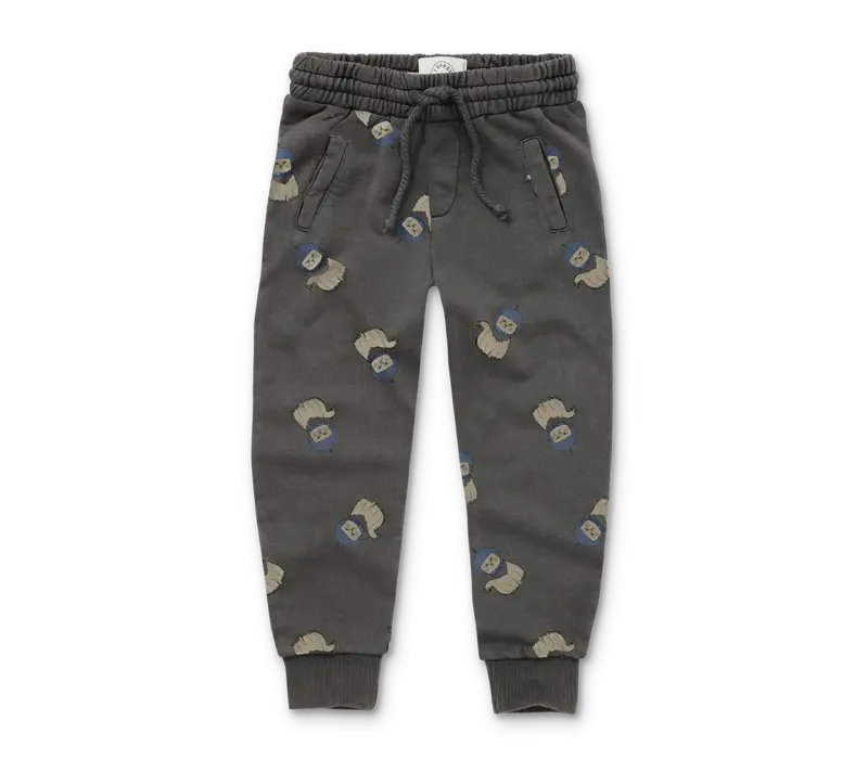 Sproet & Sprout Sweatpants space cat print  Washed black