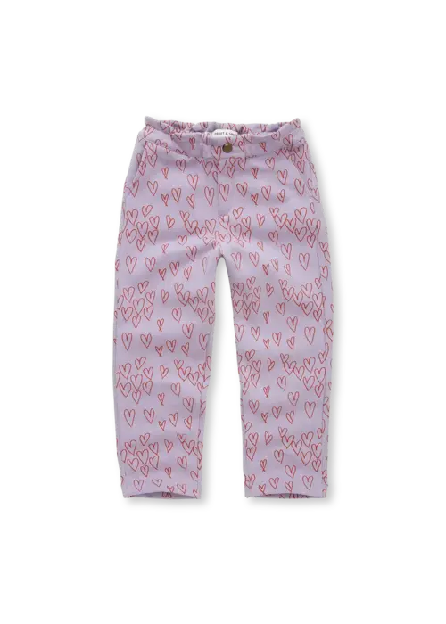 Sproet & Sprout Sproet & Sprout Paperbag pants hearts print Lavender