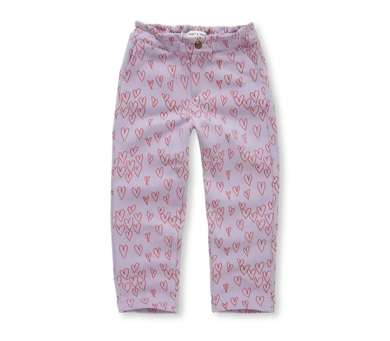 Sproet & Sprout Paperbag pants hearts print Lavender