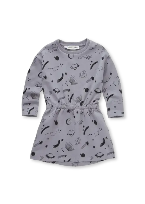 Sproet & Sprout Sproet & Sprout Dress universe print  Stone grey