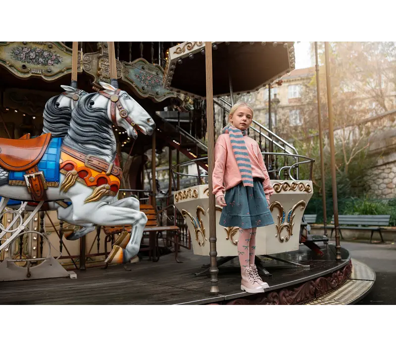 Sproet & Sprout Skirt ruffle bow print  Shady green