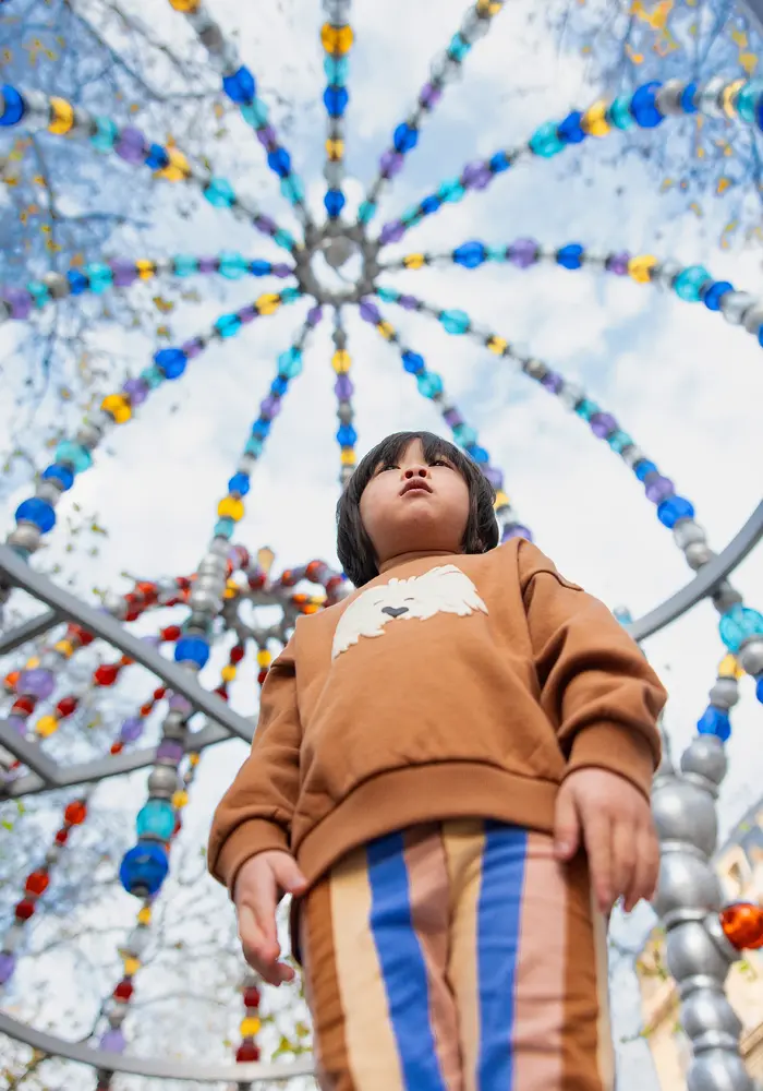 Sproet & Sprout Sweatshirt moustache dog Mocca