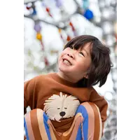 Sproet & Sprout Sweatshirt moustache dog Mocca