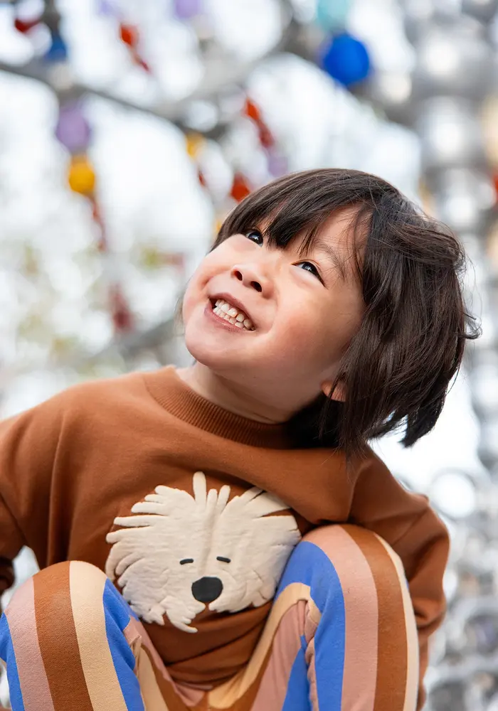 Sproet & Sprout Sweatshirt moustache dog Mocca