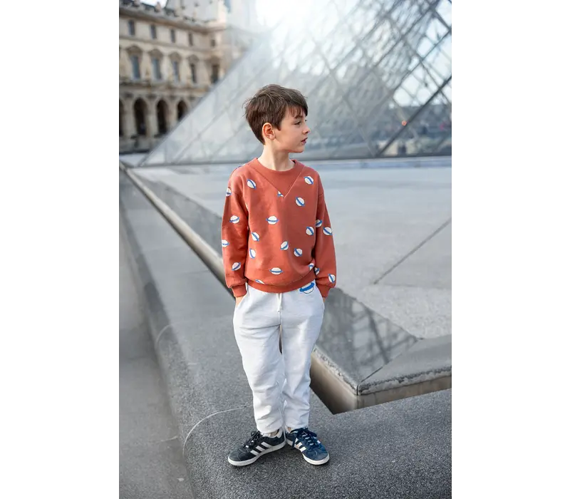 Sproet & Sprout Sweatshirt rib neck saturn print  Macaron