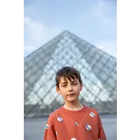 Sproet & Sprout Sweatshirt rib neck saturn print Macaron