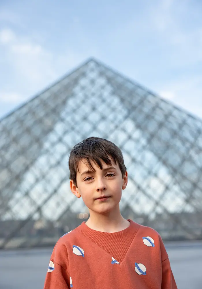 Sproet & Sprout Sweatshirt rib neck saturn print  Macaron