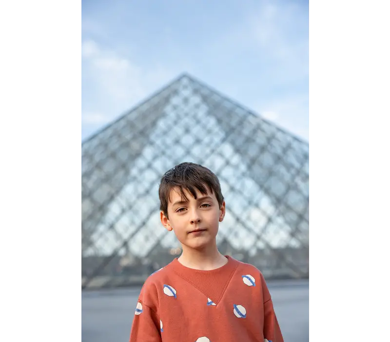 Sproet & Sprout Sweatshirt rib neck saturn print  Macaron