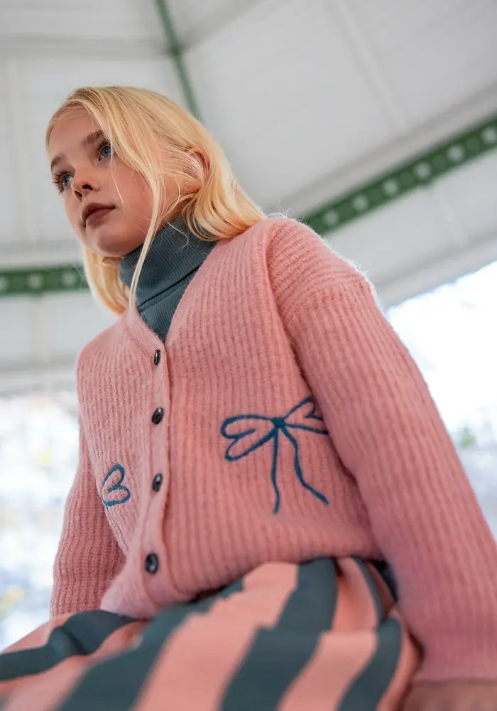 Sproet & Sprout Girls sweaters & vestens bows Peach parfait