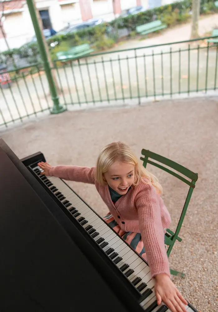 Sproet & Sprout Paperbag skirt block stripe  Peach parfait