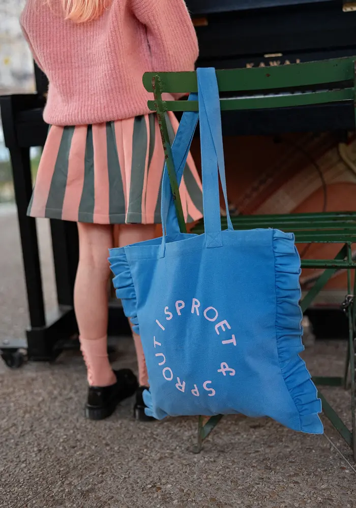 Sproet & Sprout Paperbag skirt block stripe  Peach parfait