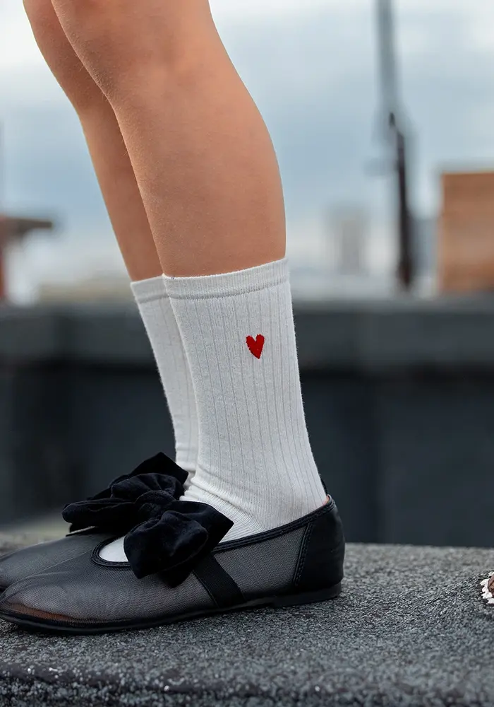 Sproet & Sprout Sport socks heart  Ivory