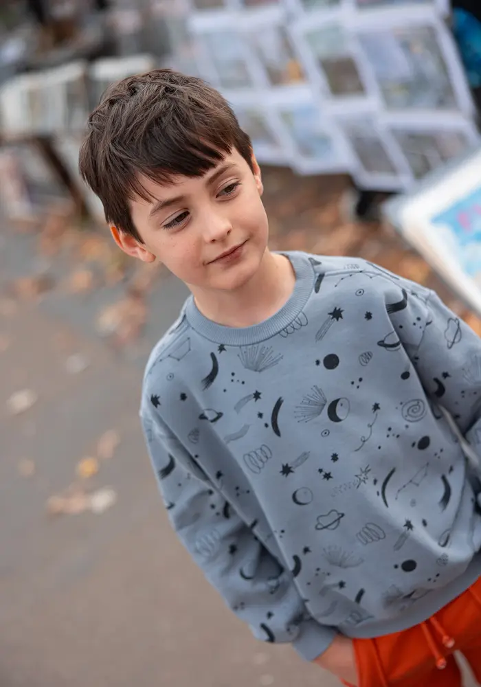 Sproet & Sprout Sweatshirt universe print  Stone grey