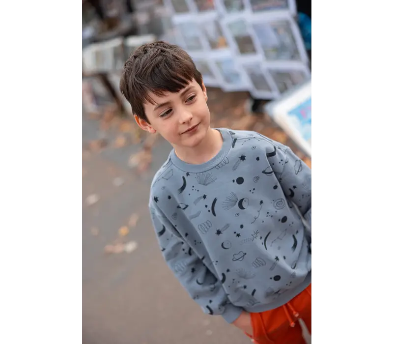 Sproet & Sprout Sweatshirt universe print  Stone grey