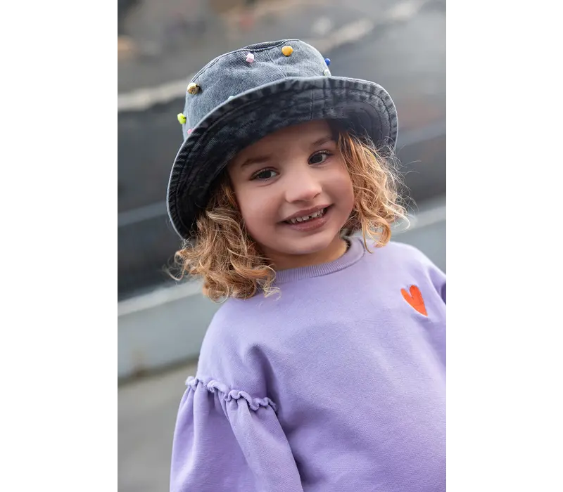 Sproet & Sprout Sweatshirt puff sleeves heart Lavender