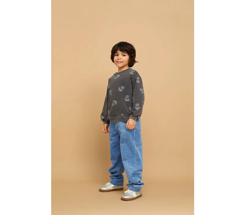 Sproet & Sprout Sweatshirt space cat print  Washed black